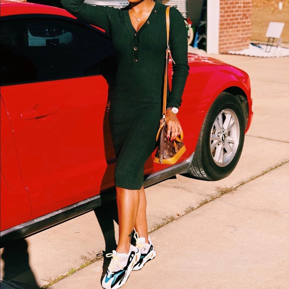 Green Knitted Dress